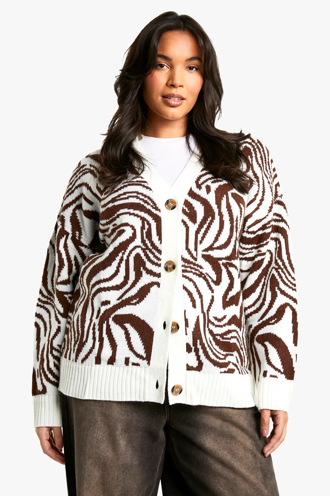 Plus Pattern Detail Oversized Cardigan | boohoo (US & Canada)