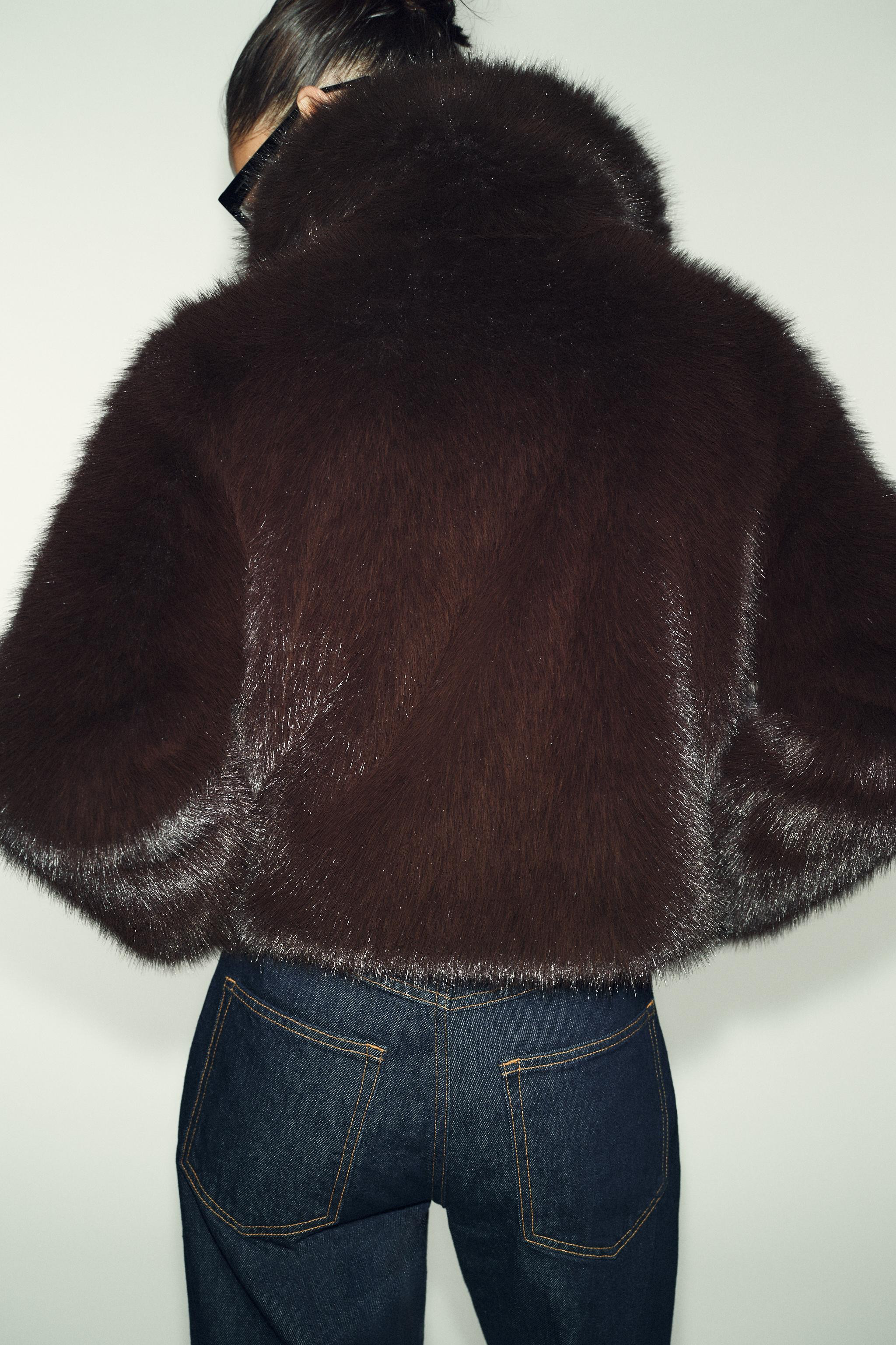 FAUX FUR LAPEL COLLAR JACKET | Zara US