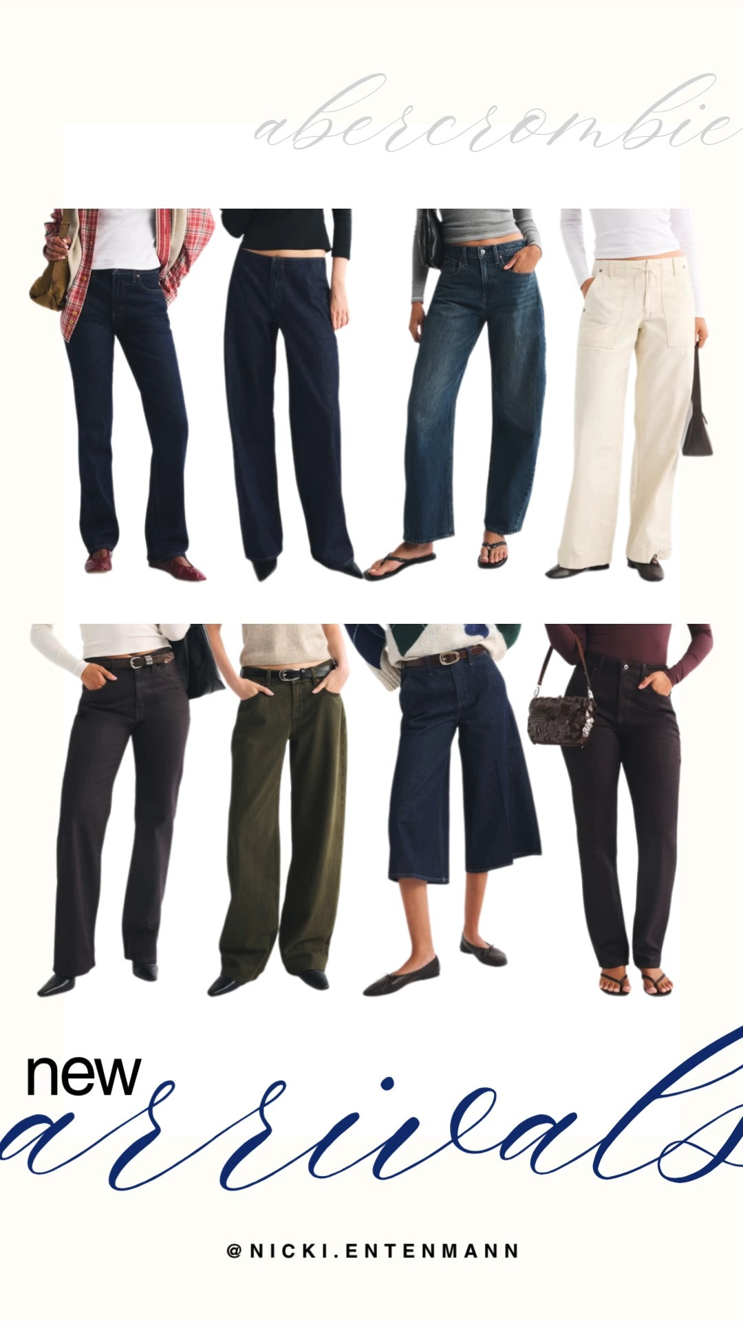 Explore the latest Abercrombie new arrivals featuring tailored trousers, wide-leg utility pants, dark-wash denim, and stylish culottes. The rich color story highlights deep navy, olive green, cream, and classic dark washes perfect for fall layering. Pair these versatile bottoms with your favorite knits and boots for an effortless preppy-casual look.

#abercrombie #abercrombiefitch #newarrivals #fallfashion #denimstyle #preppycasual #everydayfashion 

 #LTKgrwm #LTKootd #LTKTravel