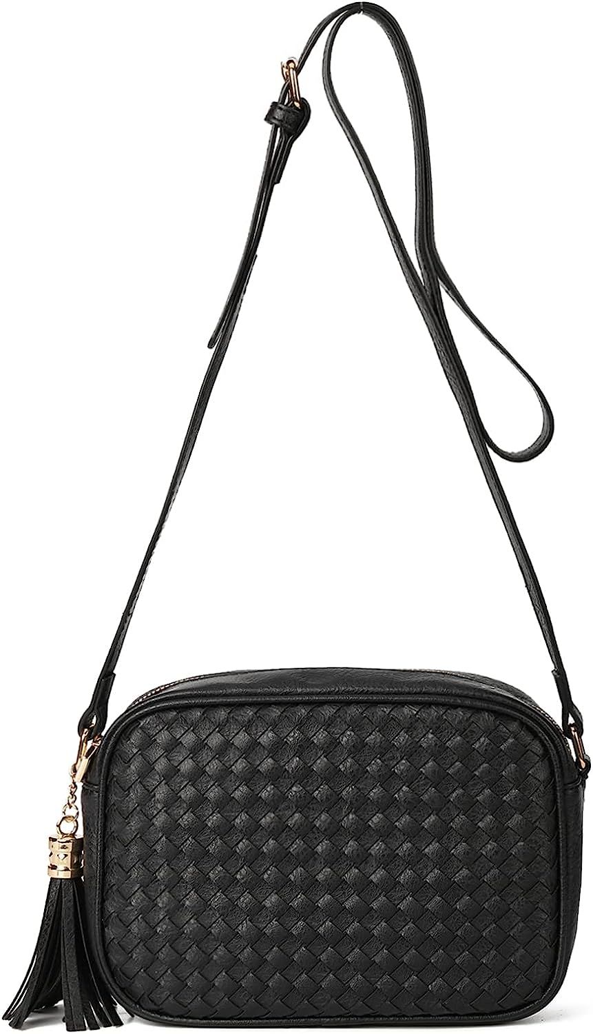 Small Crossbody Bags and Boho Purses for Women Trendy Weave Cross Body Shoulder Handbags,Soft Lea... | Amazon (US)