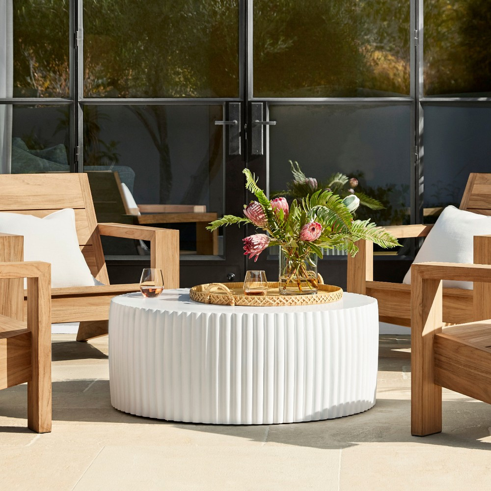 Tropea Fluted Round Coffee Table (42") | Williams-Sonoma