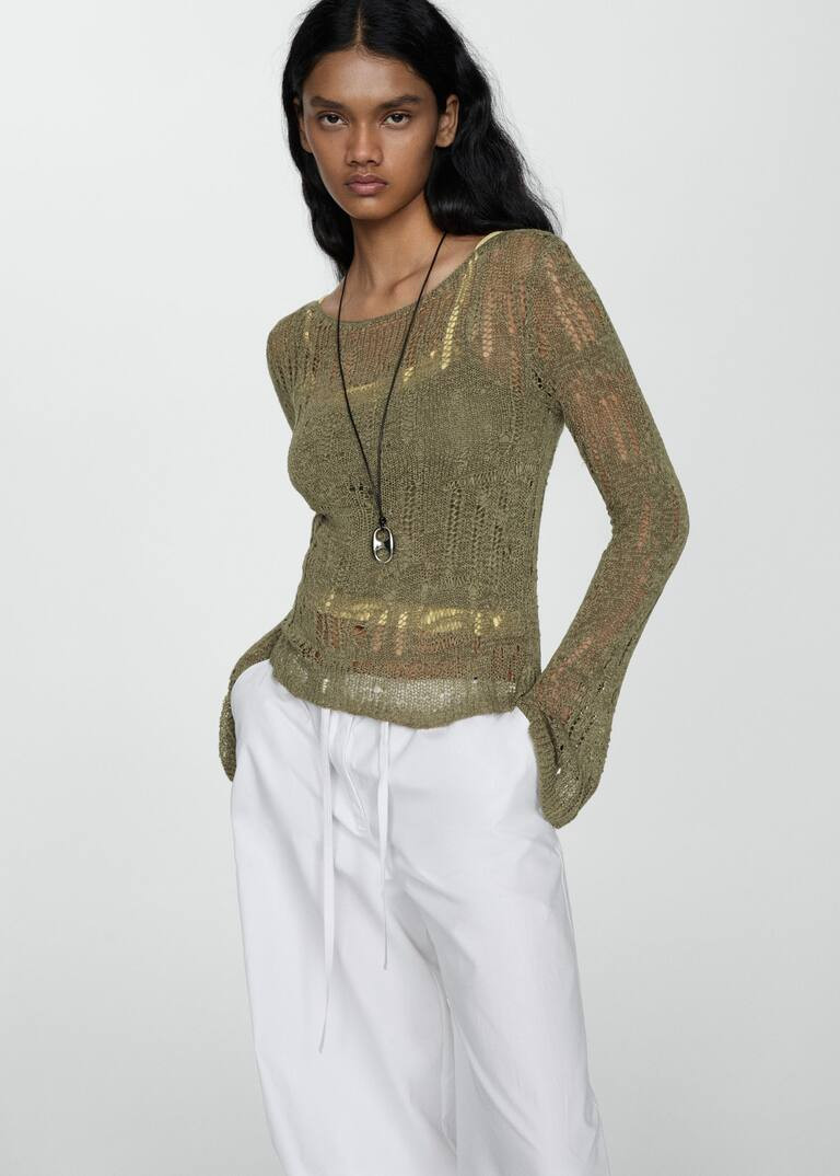 Jersey knitted jumper -  Women | Mango USA | MANGO (US)
