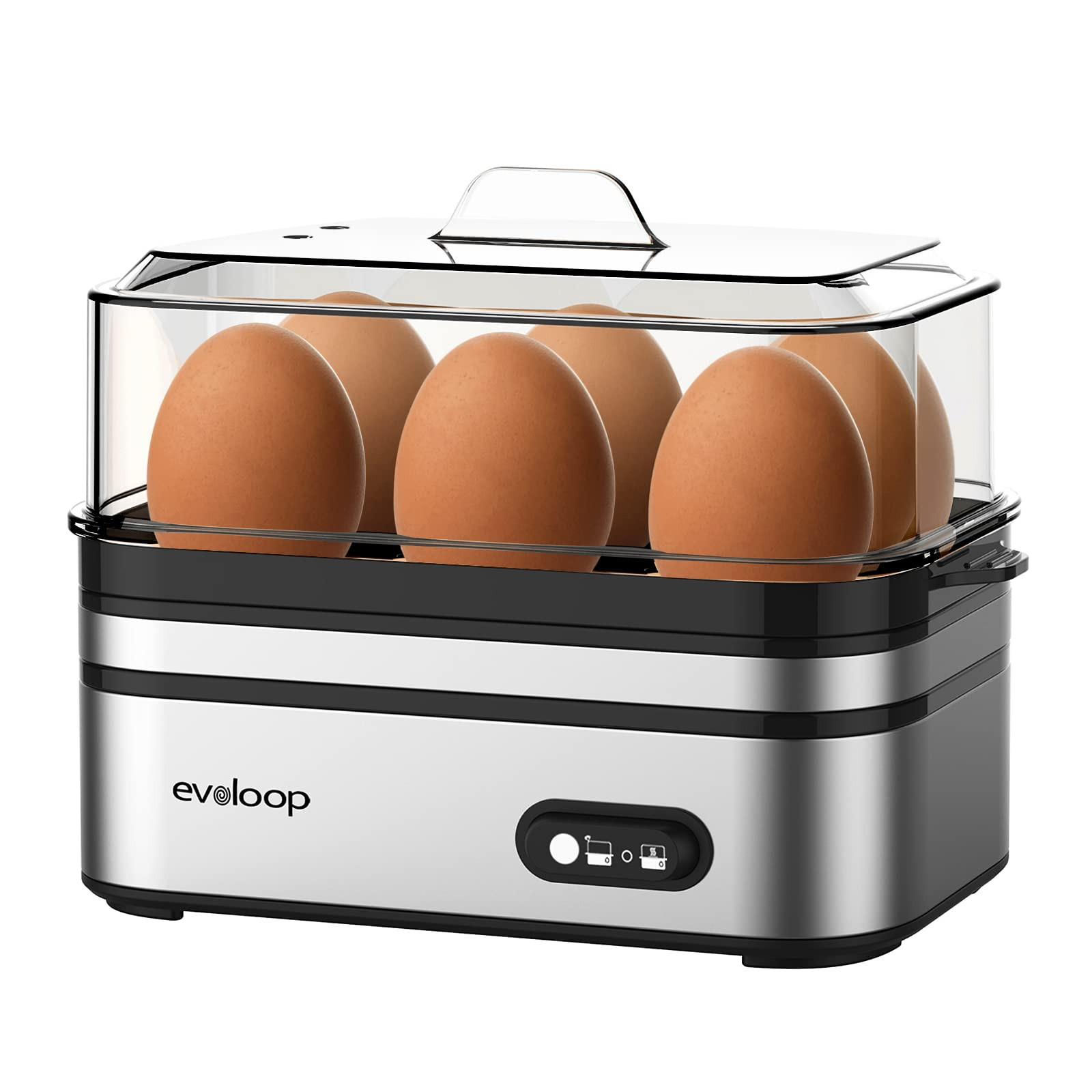 Evoloop Rapid Egg Cooker Electric 6 Eggs Capacity, Soft, Medium, Hard Boiled, Poacher, Omelet Mak... | Amazon (US)