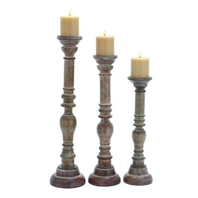 Lincoln 3 Piece Wood Candlestick Set | Wayfair North America