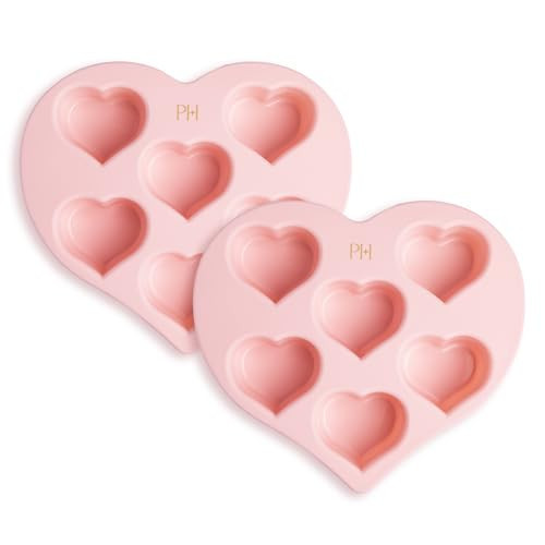 Paris Hilton Heart Silicone Cake Pan, Nonstick Heart Shaped Mold, Oven Safe Bakeware for Cakes, Brownies, and Desserts, 6-Cup, Pink | Amazon (US)