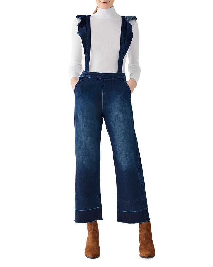 Hepburn Ruffled Cropped Denim Overalls | Bloomingdale's (US)