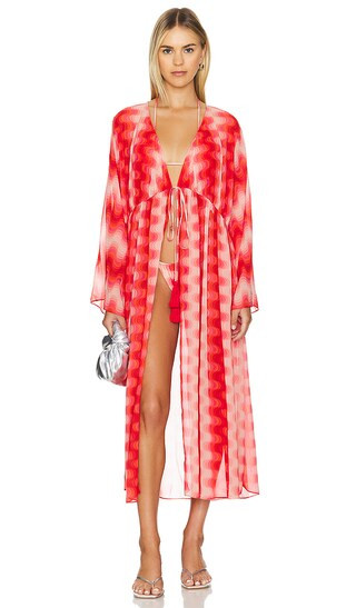 DEVON WINDSOR Rafia Robe in Red. - size M (also in L, S, XS) | Revolve Clothing (Global)