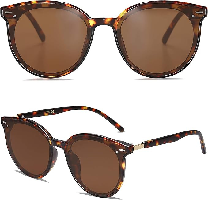 SOJOS Sunglasses Womens Trendy 2025 Classic Round Retro Vintage Shades Large Frame Sunnies SJ2067 | Amazon (US)