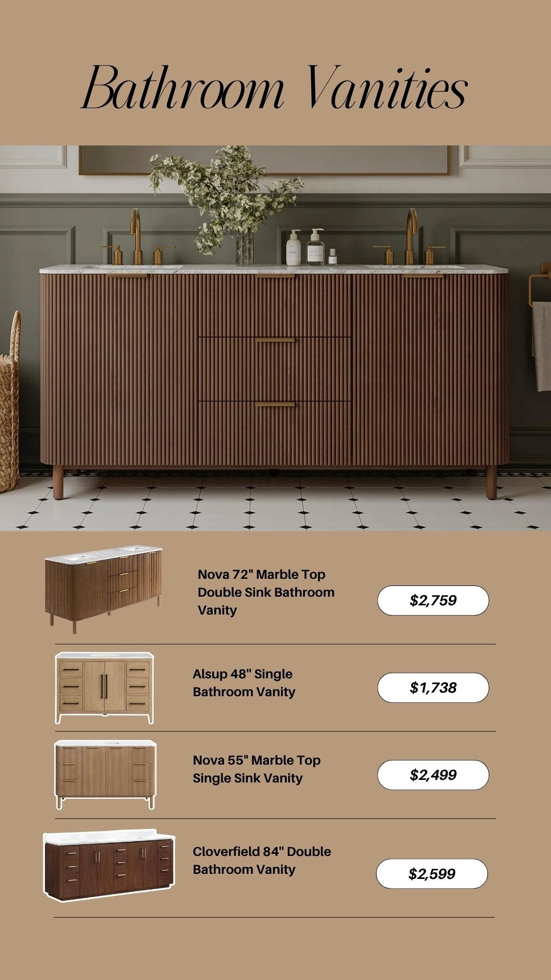 Getting ready just got a serious glow-up ✨ These vanities from Joss & Main is the perfect blend of elegance and function, storage and style in one chic piece!
⁣
Linked all my fave vanity picks on LTK so you can glam in style too!
#JossAndMain #VanityGoals #GettingReadySpace #HomeInspo

#LTKStyleTip #LTKHome