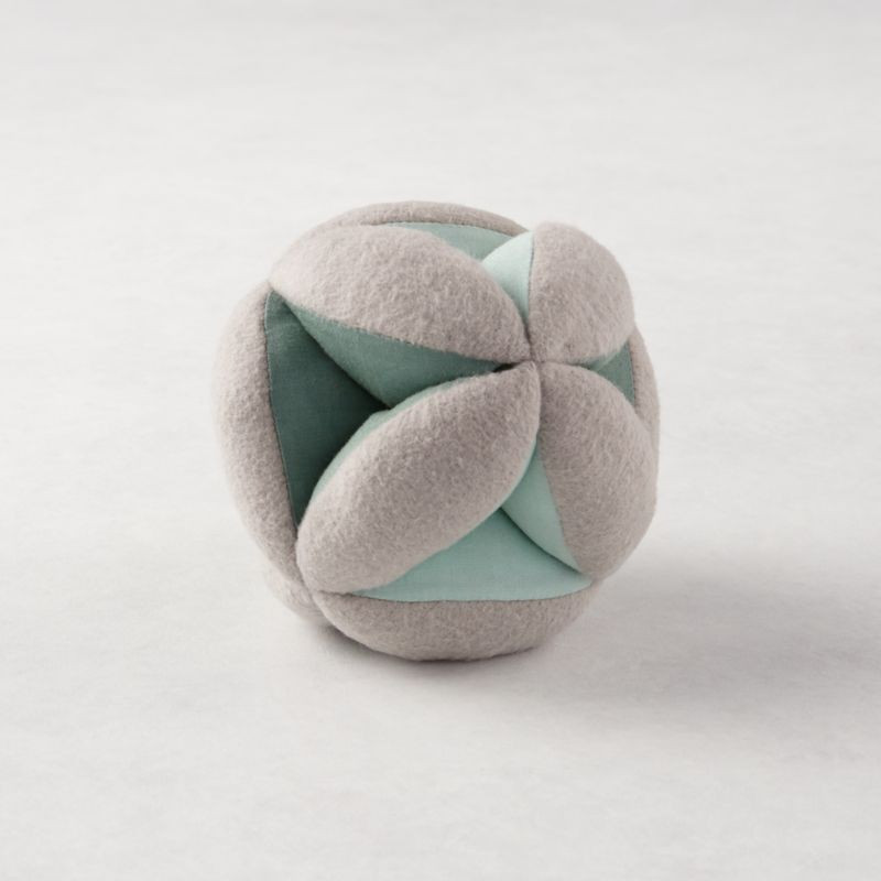 Teal Baby Plush Ball Rattle + Reviews | Crate & Kids | Crate & Barrel