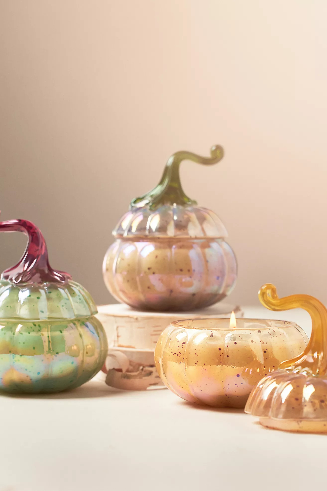 Gourmand Pumpkin Sweet Vanilla Mini Glass Pumpkin Candle | Anthropologie (US)