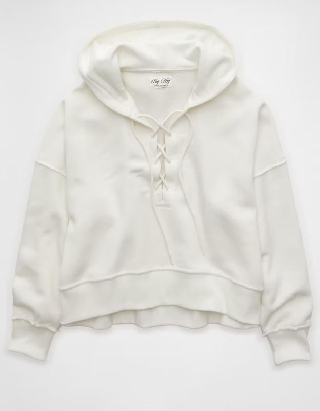 AE Big Hug Lace-Up Hoodie | American Eagle Outfitters (US & CA)