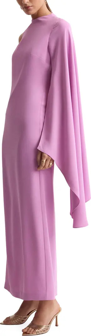 One-Shoulder Cape Maxi Dress | Nordstrom