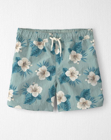 Boys Recycled Swim Trunks in Blue Hibiscus - Little Planet | Carter's | Carter's Inc