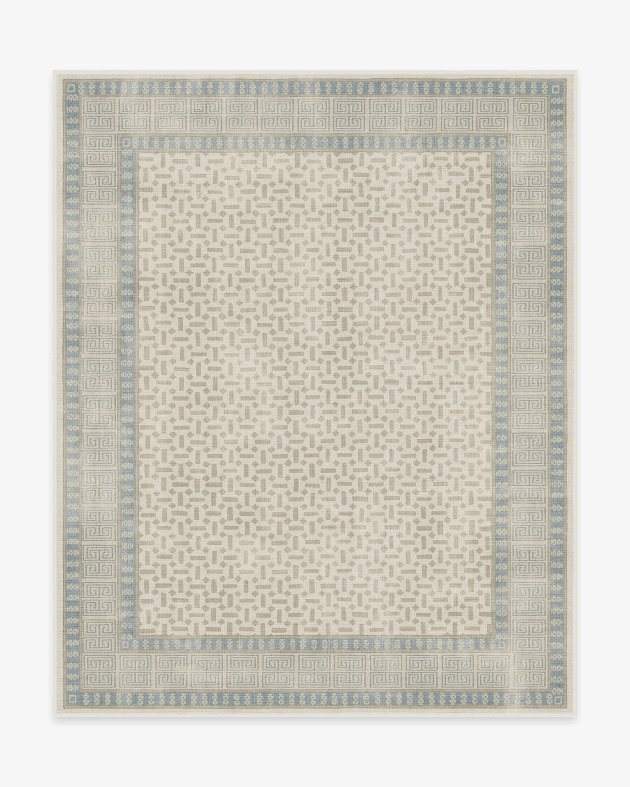 Kairos Ivory & Blue Rug | Ruggable