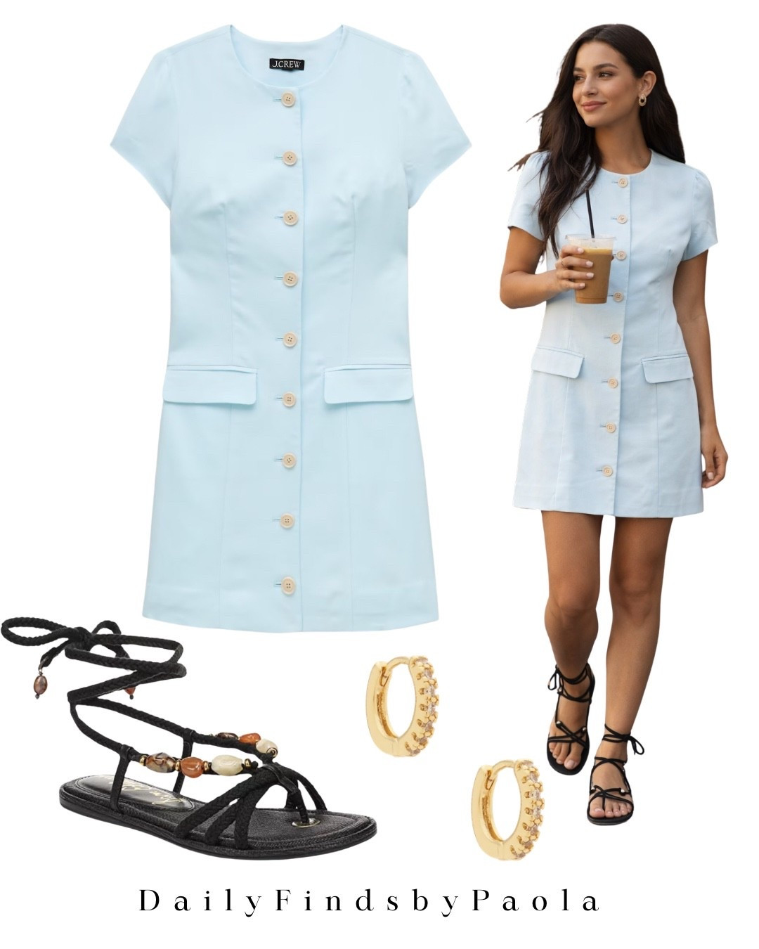 Soft girl meets quiet luxury 💙
This baby blue mini dress is the perfect polished everyday look—tailored, feminine, and so easy to style. Paired with lace-up black sandals and delicate gold hoops for that effortless coffee run vibe ☕✨

Perfect for brunch, casual dates, or everyday elevated style. Save for outfit inspo 🤍

#LTKootd #LTKSeasonal #LTKU