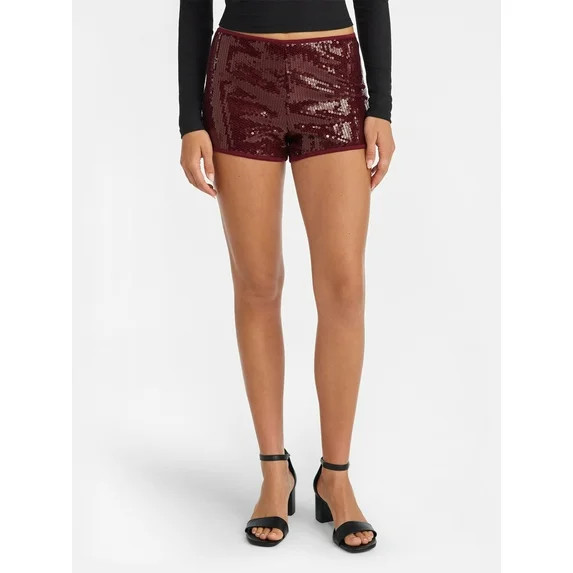 No Boundaries Sequin Hot Shorts, 2.5'' Inseam, Women's | Walmart (US)
