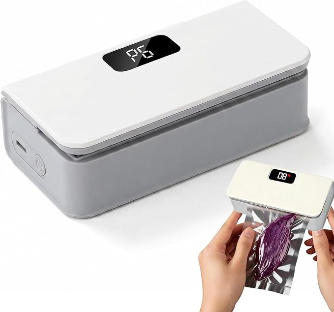 Mini Bag Sealer, Magnetic Bag Sealer for Fridge, 6-Speed Adjustment and Led Display, No Preheatin... | Amazon (US)