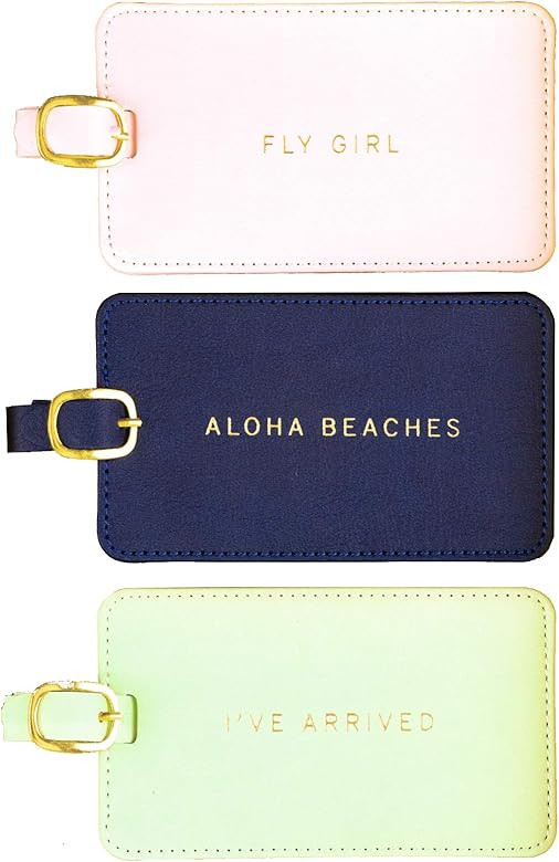 Amazon.com | Eccolo World Traveler Luggage Tag Set of 3, Aloha, Aloha, One Size | Luggage Tags | Amazon (US)