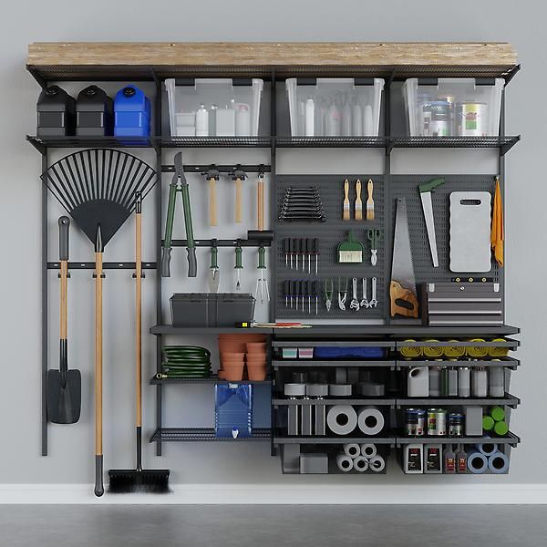 Garage+ 8' Garage Solution with Work Surface | The Container Store