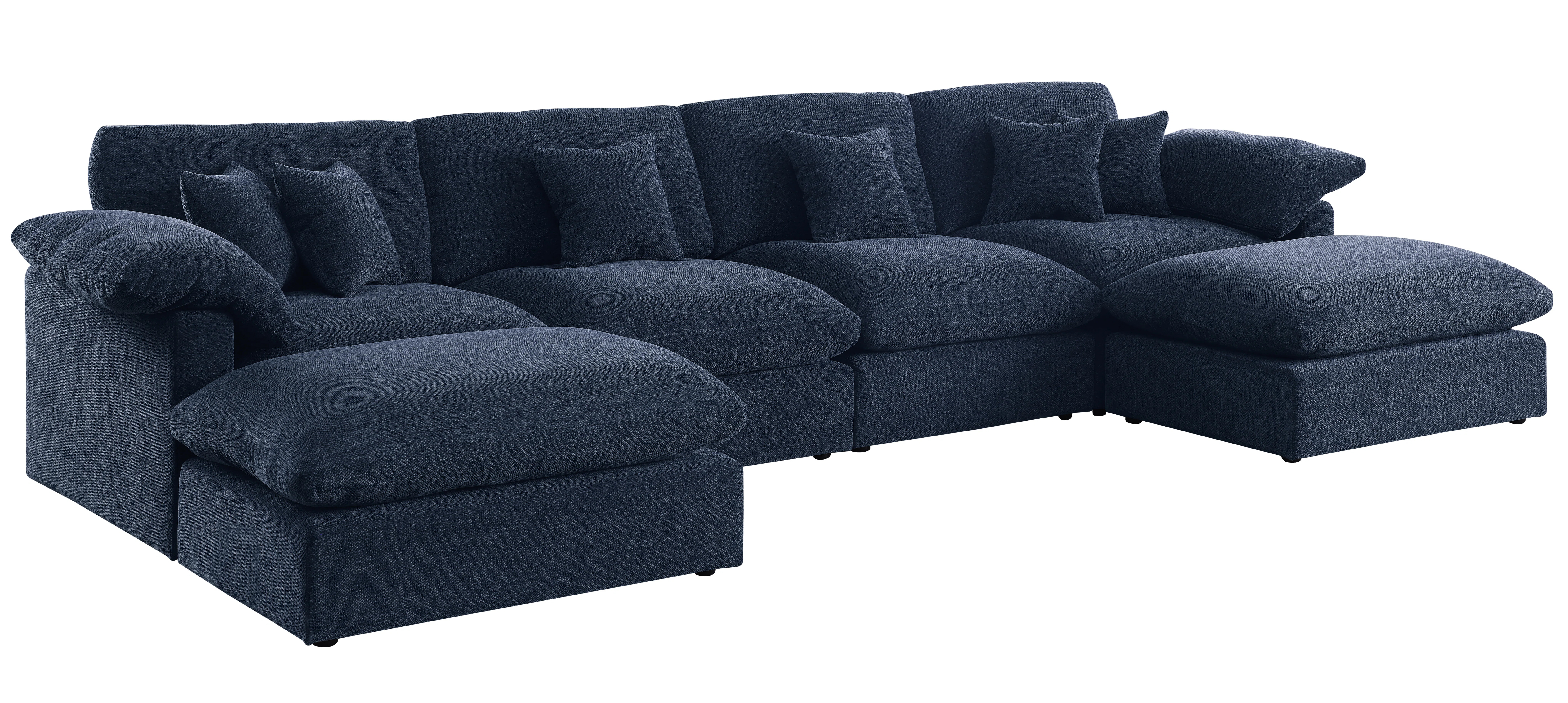 155.7" U Shape Sectional Sofa Cloud Couch With Removable Ottomans | Wayfair North America