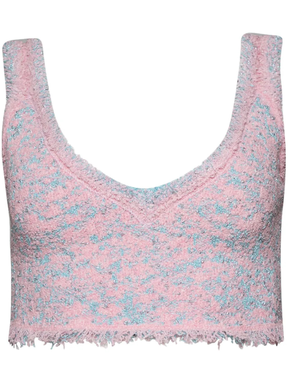 Rabanne Lurex Knitted Cropped Top - Farfetch | Farfetch Global