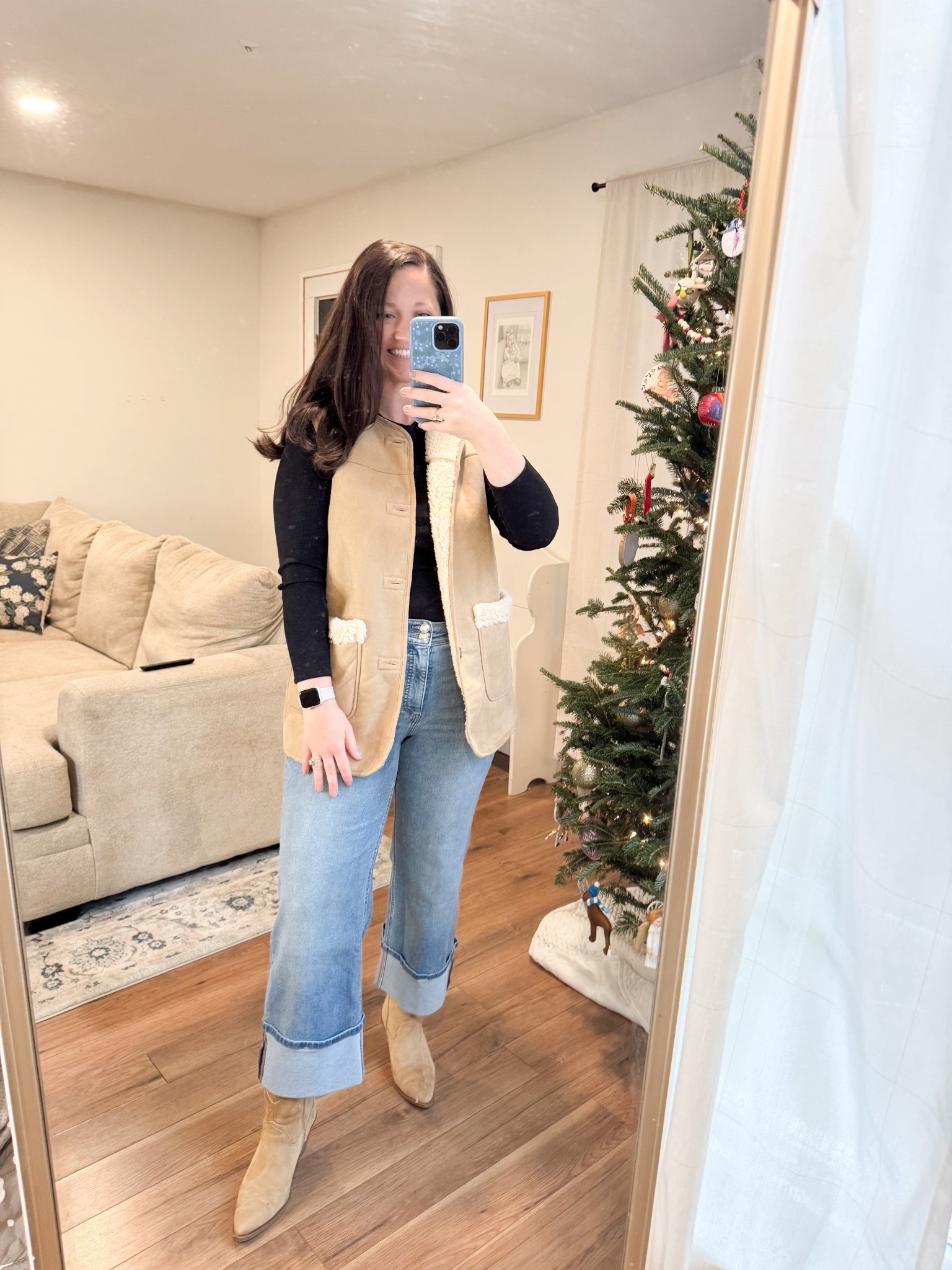 Winter outfit. Walmart style. Vest outfit 