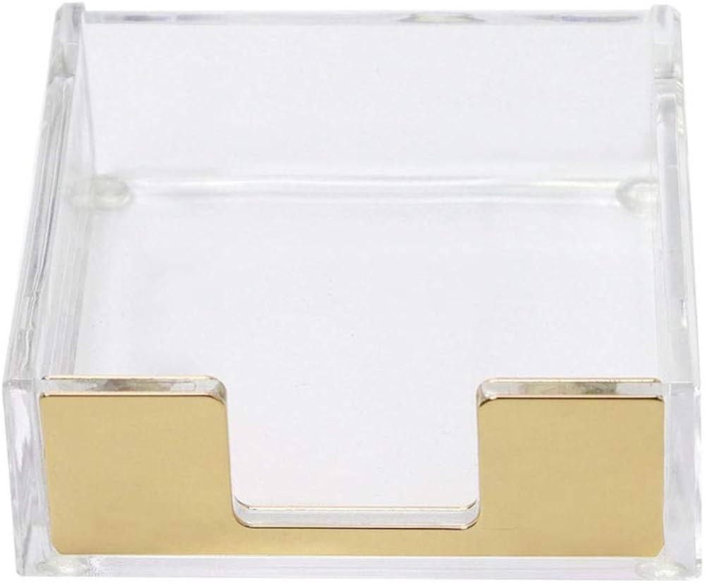 Buqoo Acrylic Sticky Notes Pad Holder Desk Organizer 3.5x3.3 Inch Memo Holder for Office Supplies... | Amazon (US)