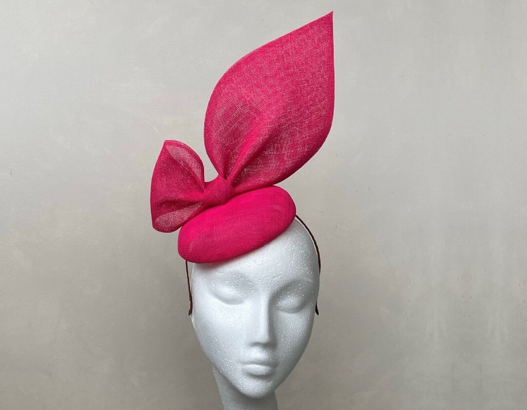 Pink Bow Fascinator Cerise Oversized Bow Bright Pink Wedding Hot Pink Ascot Hat Multi Coloured He... | Etsy (US)