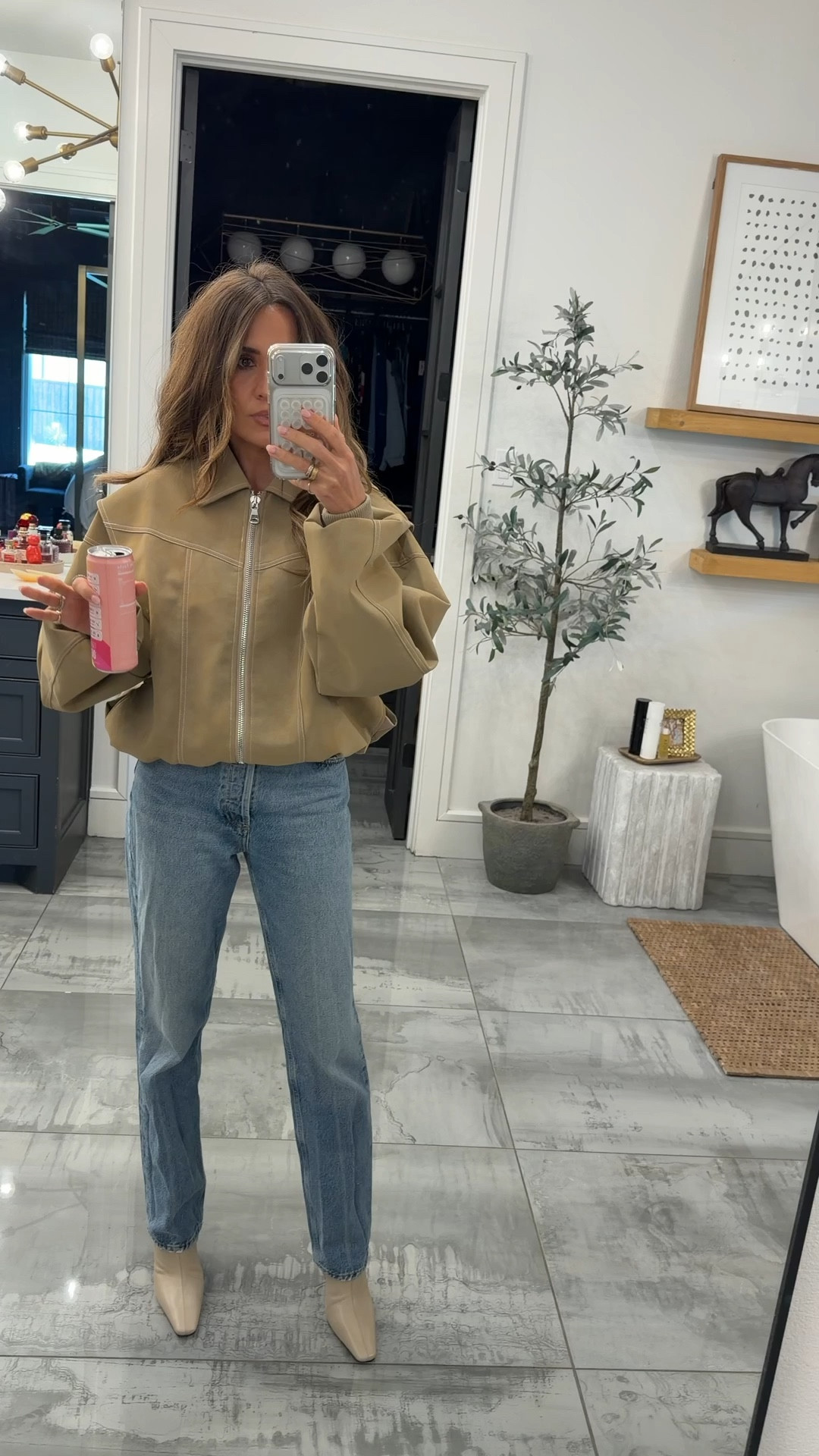 What I wore today - xxs jacket, 24 jeans and boots true to size 