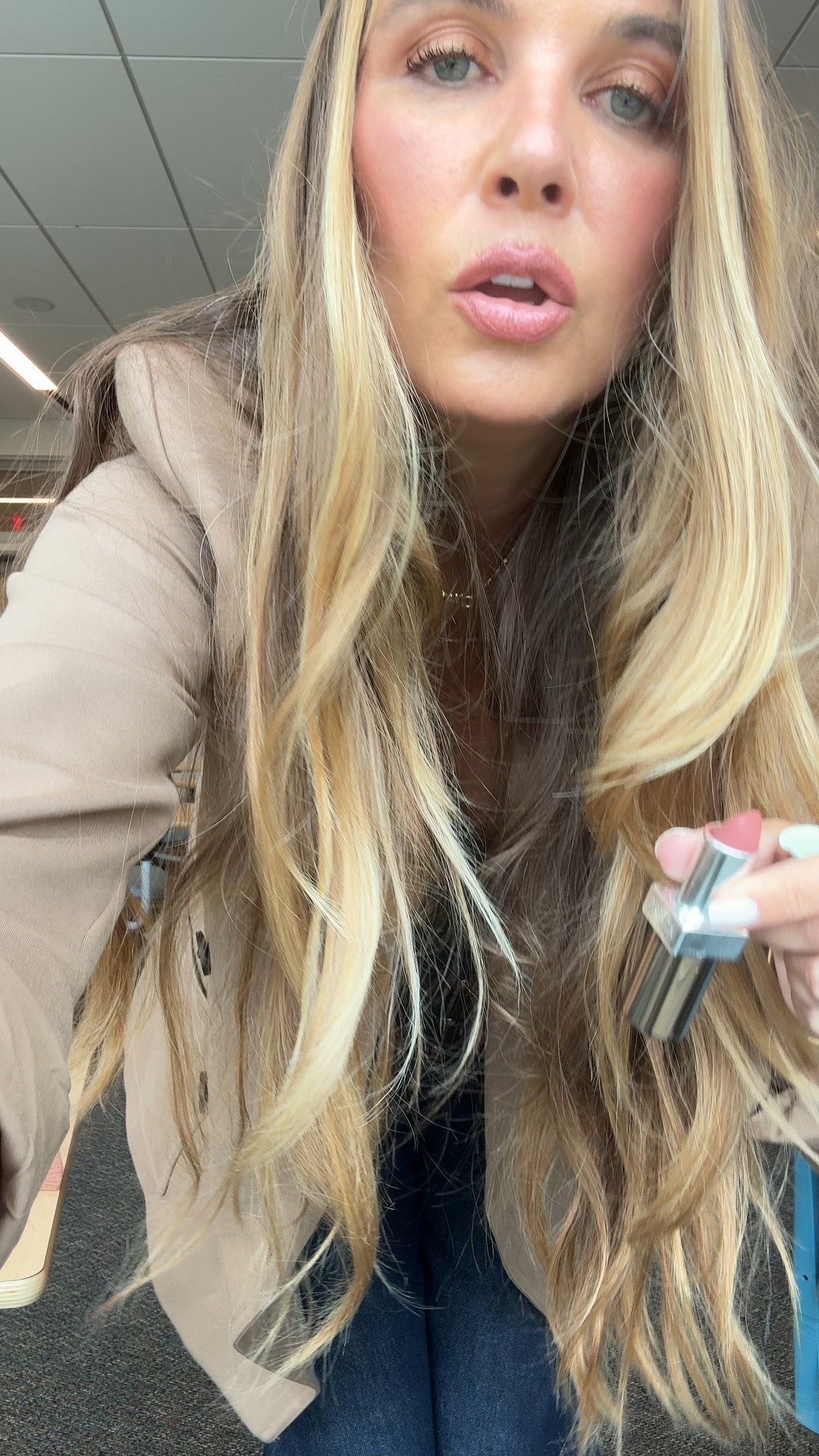 Prada lipstick in Tiepolo 
Hourglass lip liner in TEMPT
Kosas eyeshadow in Embered 
YSL blush in Honeymoon 
Jeans: 27

#LTKdayinmylife #LTKWorkwear #LTKBeauty