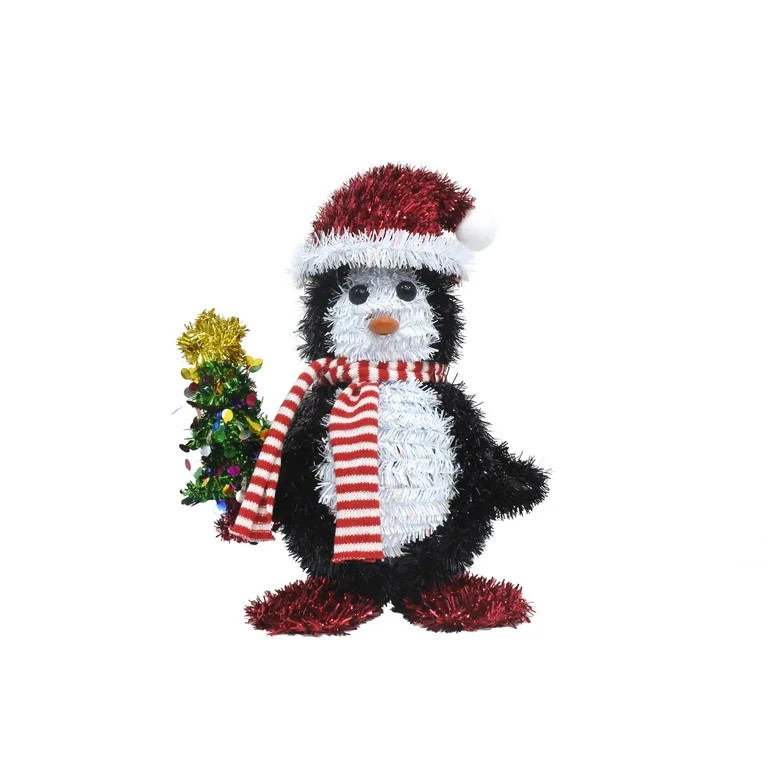 Multicolor Tinsel Penguin Tabletop Christmas Decoration, 11", by Holiday Time | Walmart (US)