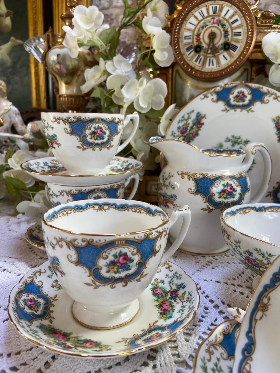 An Antique Coalport Broadway Blue Tea Set - Etsy | Etsy (US)