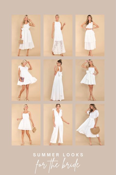 White looks for the bride 🤍

Wedding | wedding look | bridal dresses | white outfit | Red Dress Boutique | what to wear to wedding events | wedding looks | outfit for brides | bride to be | wedding season | rehearsal dinner | bridal shower | bachelorette party | party dress | jumpsuit| Summer Dresses | White Dress 

#LTKstyletip #LTKSeasonal #LTKwedding