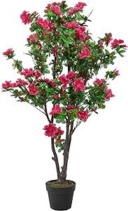 43" Artificial Green and Pink Artificial Azalea Flower Potted Tree | Amazon (US)