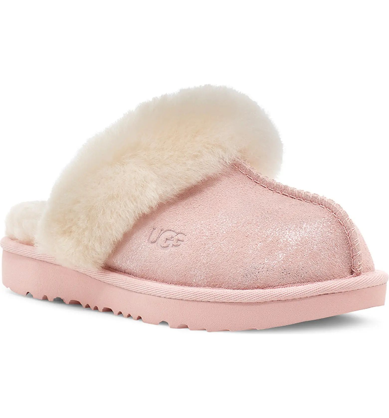 Cozy II Metallic Genuine Shearling Cuff Slipper | Nordstrom