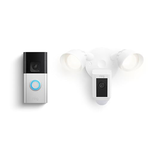 Ring Battery Doorbell Plus with Ring Floodlight Cam Plus, White | Amazon (US)