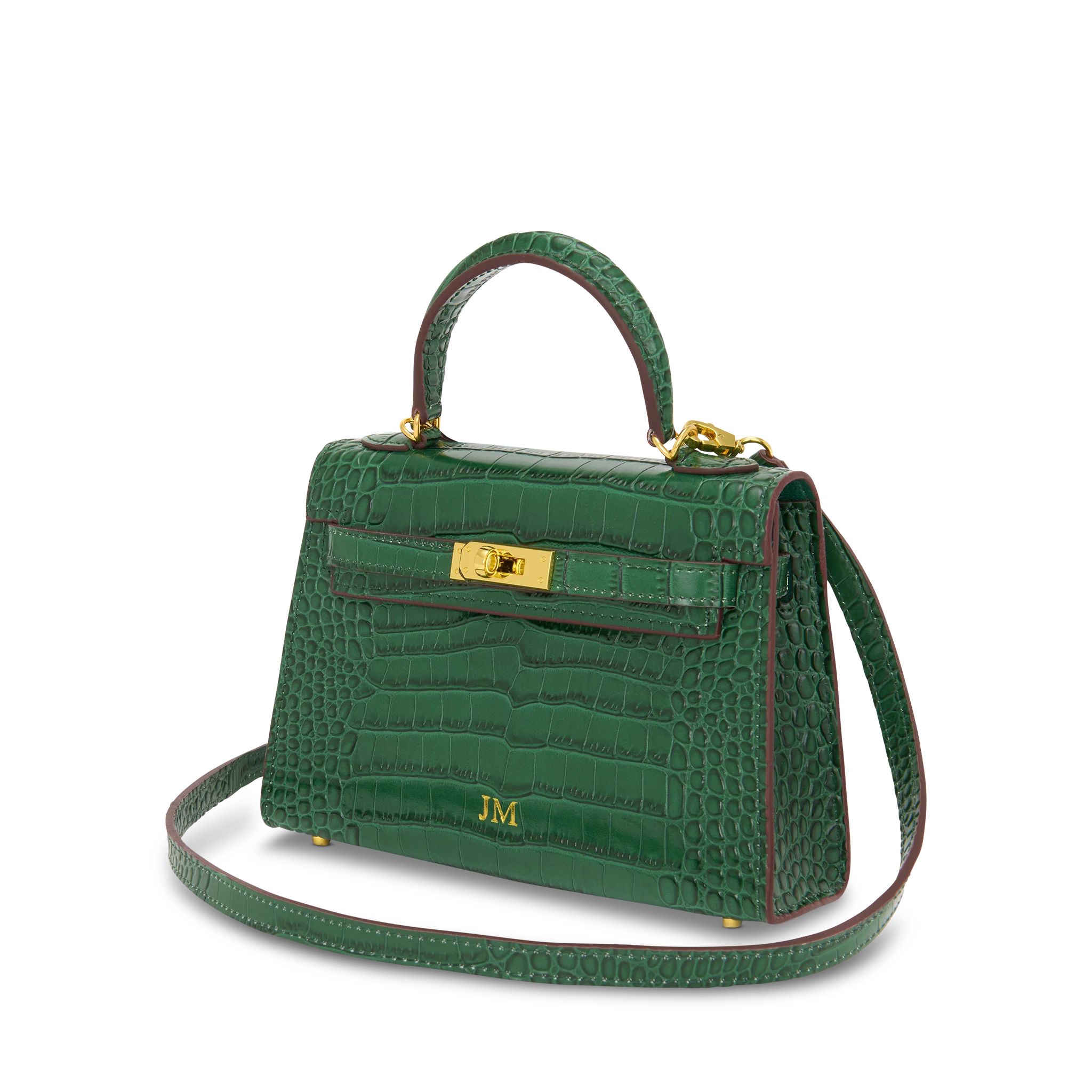 Lily & Bean Hettie The Croc Style Mini Bag -Emerald Green | Lily and Bean