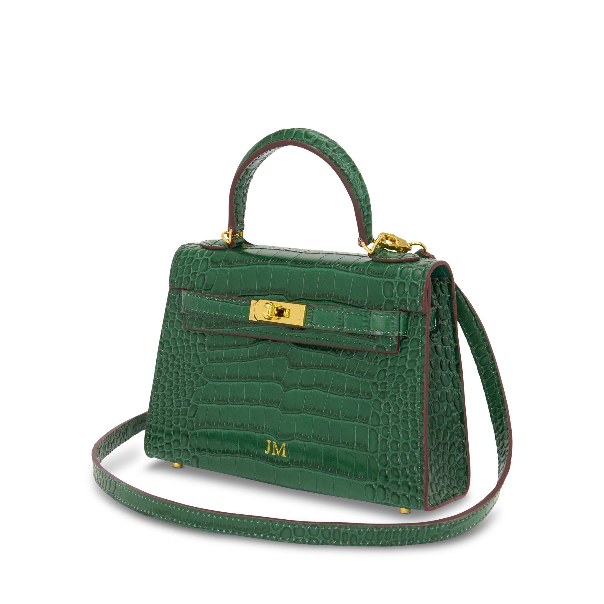 GLACIER Crocodile Handbag , Emerald Green 