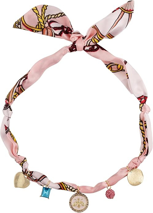 MINACHI Red Boho Charm Choker Necklace, Silk Cloth Band with Dangling Charms, Retro Festival Jewe... | Amazon (US)