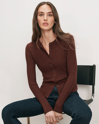 Lira Pointelle Cardigan | Veronica Beard