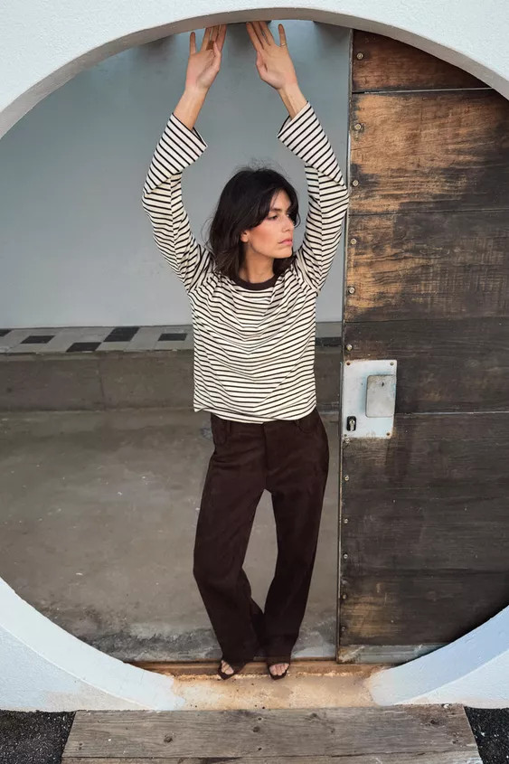 STRIPED LONG SLEEVE T-SHIRT | Zara US