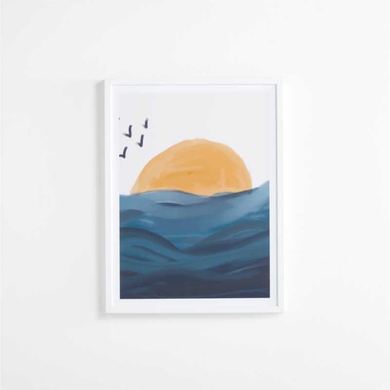 Smooth Wave Framed Wall Art Print | Crate & Kids | Crate & Barrel
