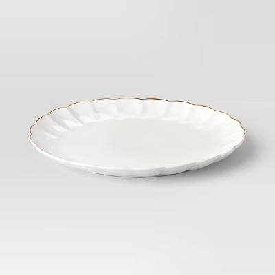 Serve Platter Scalloped Gold Rim - Threshold™ | Target