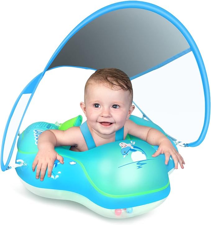 LAYCOL Baby Swimming Float Inflatable Baby Pool Float Ring Newest with Sun Protection Canopy,add ... | Amazon (US)