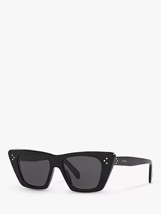 Celine CL40187I Women's Cat's Eye Sunglasses, Black/Grey | John Lewis (UK)