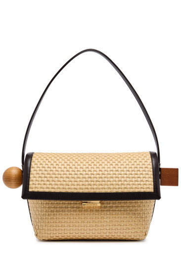 Le Rond Carré woven raffia shoulder bag | Harvey Nichols