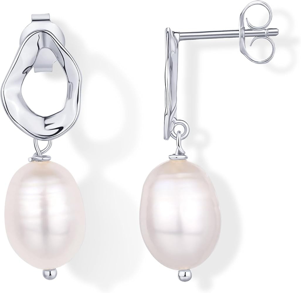PAVOI 14K Gold Plated Pearl Earrings for Women, Statement Bridal Earrings | Amazon (US)
