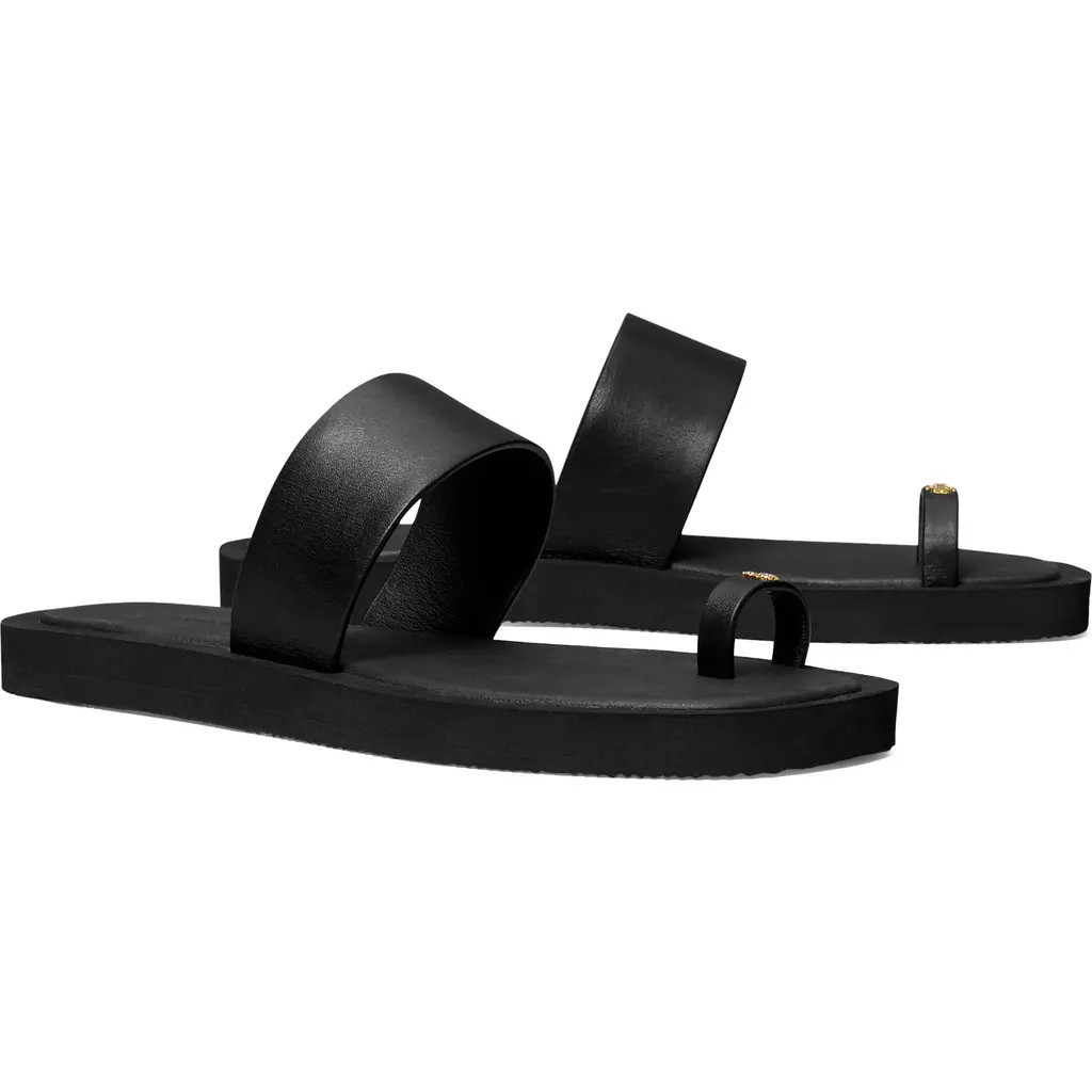 Tory Burch Toe Loop Sandal in Perfect Black /Gold at Nordstrom, Size 7 | Nordstrom