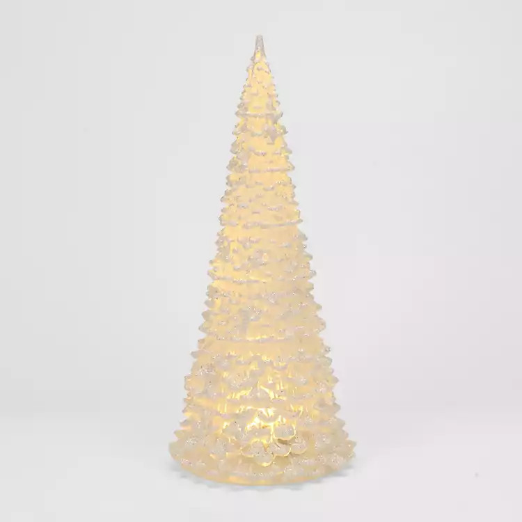 LED Snowy Glitter Cone Tree, 15.5 in. | Kirklands